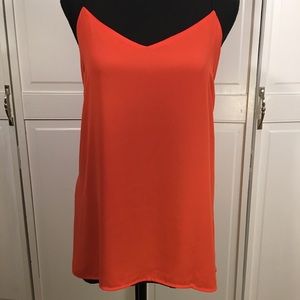 Reversible Sleeveless Hi-Lo Top - Navy/Tangerine